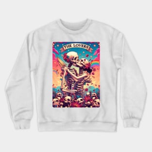 "The Lovers" Skeleton Tarot Card Crewneck Sweatshirt